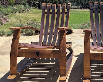 DIY Wine Barrel Rocking Adirondack Chair Kit - Lounge Chair - Patio Furniture - Kit