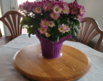 Lazy Susan Made from Reclaimed Wine Barrels