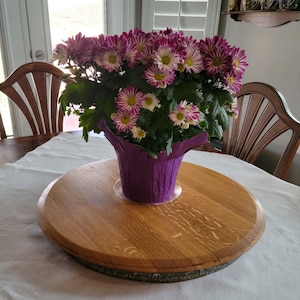 Rustic Elegance: Wine Barrel Lid Lazy Susan – Perfect for Entertaining! - Handmade