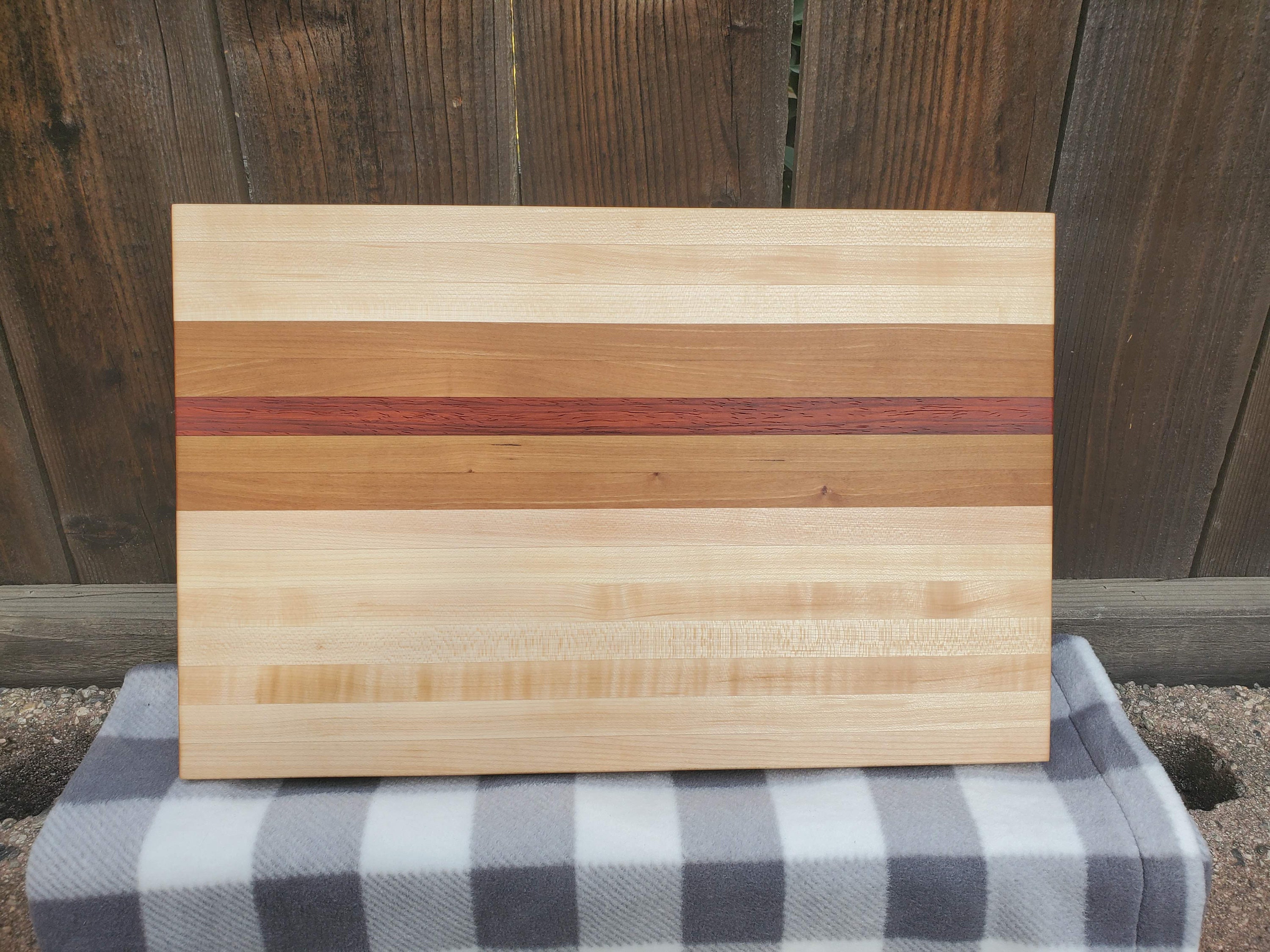 Custom Wood Cutting Board Reversible Maple Padauk and Etsy