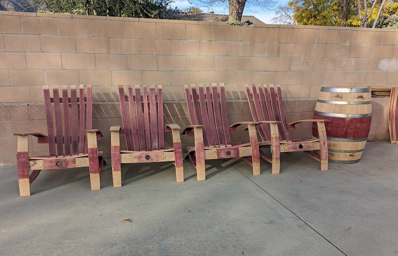 Wine Barrel Adirondack Chair Lounge Chair Patio Furniture Assembled Etsy