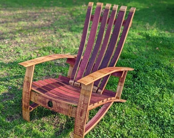 Wine Barrel Adirondack Chair - Wine Barrel Lounge Chair - Patio Furniture - Barrel Furniture