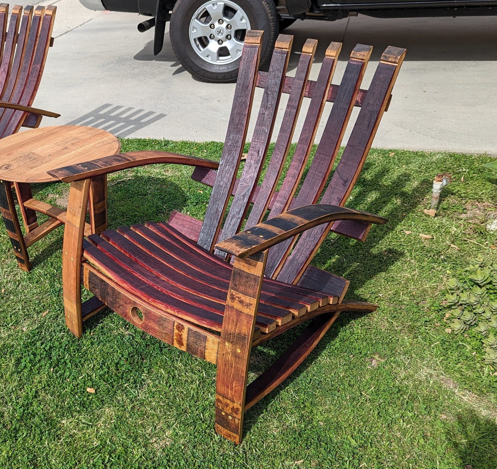 Wine Barrel Adirondack Chair Lounge Chair Patio Furniture Assembled Etsy