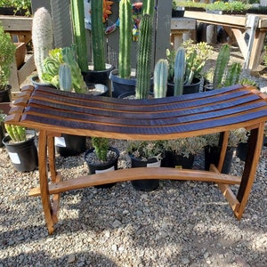 DIY - Vintage Oak Wine Barrel Bench Kit - Reclaimed Wood - Indoor / Outdoor Bench - Garden Bench kit