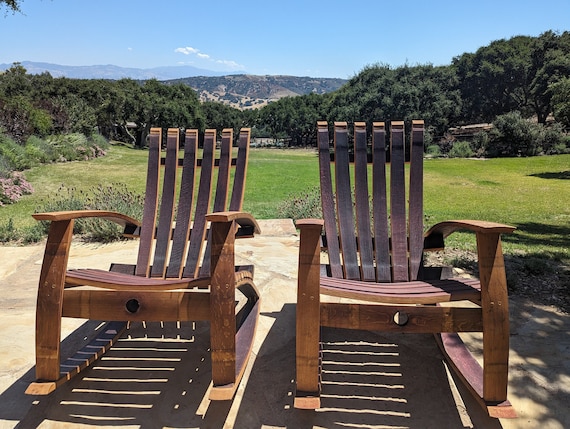 DIY Wine Barrel Rocking Adirondack Chair Kit - Lounge Chair - Patio Furniture - Kit