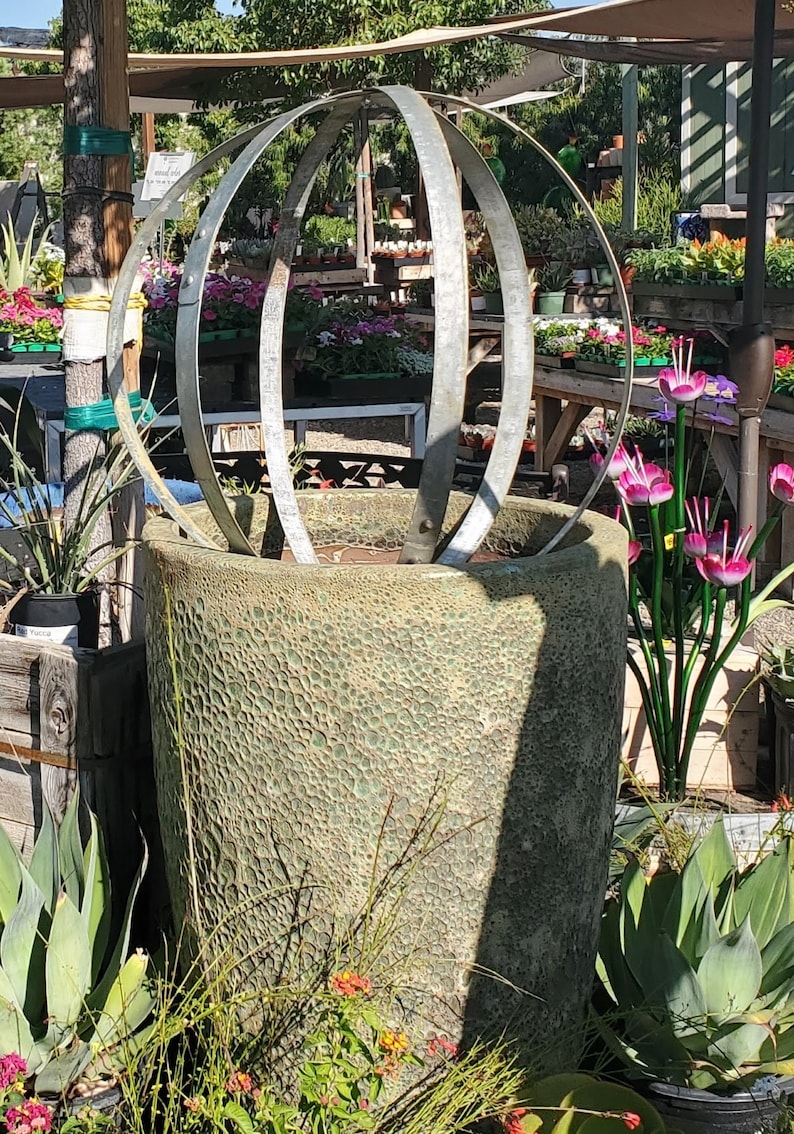 Wine Barrel Ring Globe Garden Sphere Lawn Ornament Etsy