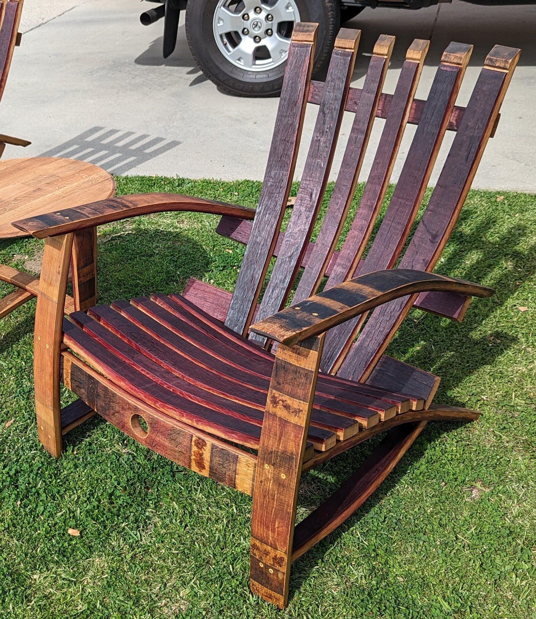 Wine Barrel Adirondack Chair Wine Barrel Lounge Chair Patio Furniture