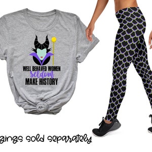 Well Behaved Women Seldom Make History Tee | Disney Villains Shirt | Disney Maleficent | Run Disney | Short-Sleeve Unisex T-Shirt