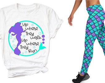 Up Where They Walk Up Where They Run Shirt | Disney Mermaid Shirt | Ariel Shirt | Run Disney Shirt | Short-Sleeve Unisex T-Shirt