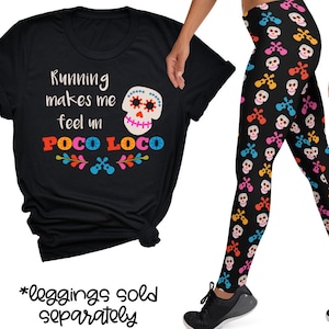 Running Makes Me Un Poco Loco Shirt | Day of the Dead Shirt | Run Disney | Disney Coco | Short-Sleeve Unisex T-Shirt