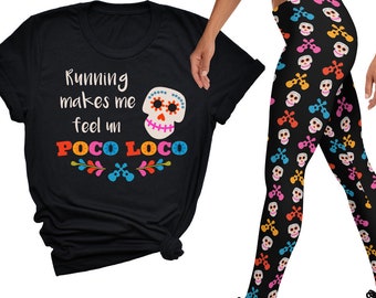 Running Makes Me Un Poco Loco Shirt | Day of the Dead Shirt | Run Disney | Disney Coco | Short-Sleeve Unisex T-Shirt
