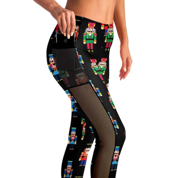 Nutcracker Mesh Pocket Leggings Christmas Leggings Pocket Leggings