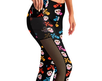 Coco Skulls  Mesh Pocket Leggings | Un Poco Loco Leggings | Disney Leggings | Run Disney | Wear to Disney | Leggings