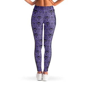 Haunted Mansion Mesh Pocket Leggings Haunted Mansion Wallpaper Disney Leggings Run Disney Wear to Disney Leggings image 2