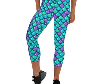 Mermaid  Leggings | Running Leggings | Disney Leggings | Run Disney Leggings | Ariel | Running Pants | Capri Leggings