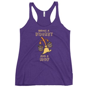 Bring A Bucket And A Mop T-shirt Funny Disney Shirt Rap Lyrics Shirt Fantasia Disney Vacation Women's Racerback Tank image 2