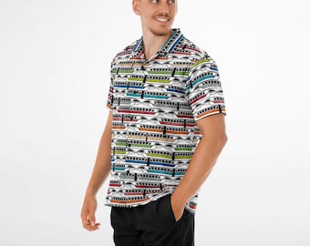 Disney Monorail Herren Button Down Hemd | Herren Disney-Shirt | Tragen Sie zu Disney | Disney Urlaub | Freizeitpark | Disney Fahrten | Passend dazu