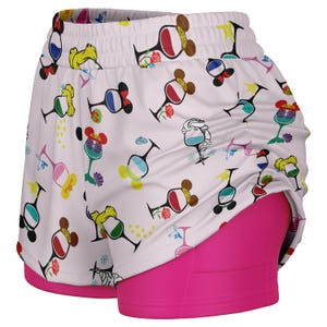 Wine & Dine Half Marathon Double Layer Women's Athletic Shorts | Character Wine Glasses | Disney Shorts | RunDisney | Multiple Colors