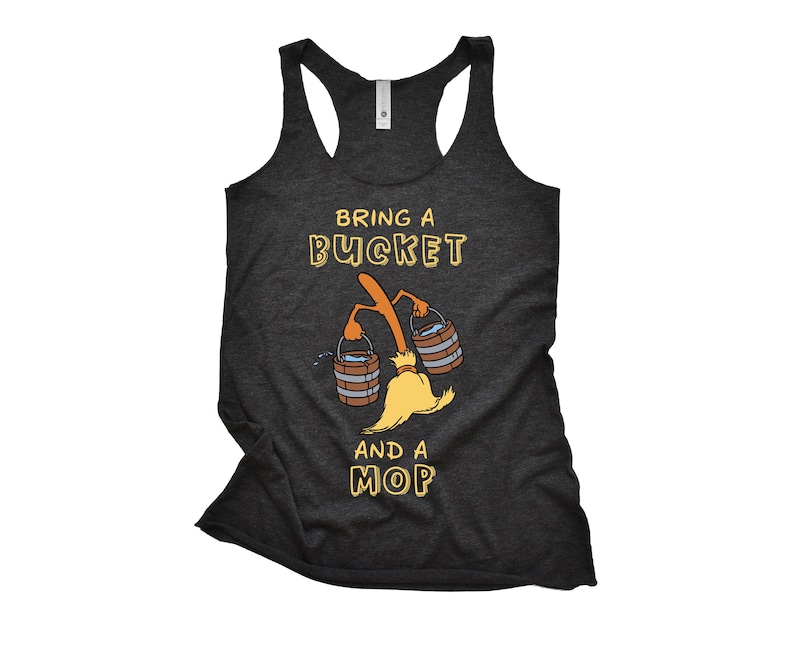 Bring A Bucket And A Mop T-shirt Funny Disney Shirt Rap Lyrics Shirt Fantasia Disney Vacation Women's Racerback Tank image 1