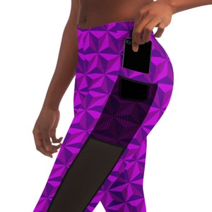 Spaceship Mesh Pocket Leggings | Epcot Leggings | Disney Leggings | Run Disney | Wear to Disney | Leggings