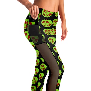 Evil Apple Mesh Pocket Leggings | Disney Villains Leggings | Disney Leggings | Run Disney | Wear to Disney | Leggings