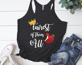 Fairest of them all shirt | Evil Queen Shirt | Mirror Mirror | Disney Shirt | Disney Trip Shirt | Women&#39;s Racerback Tank
