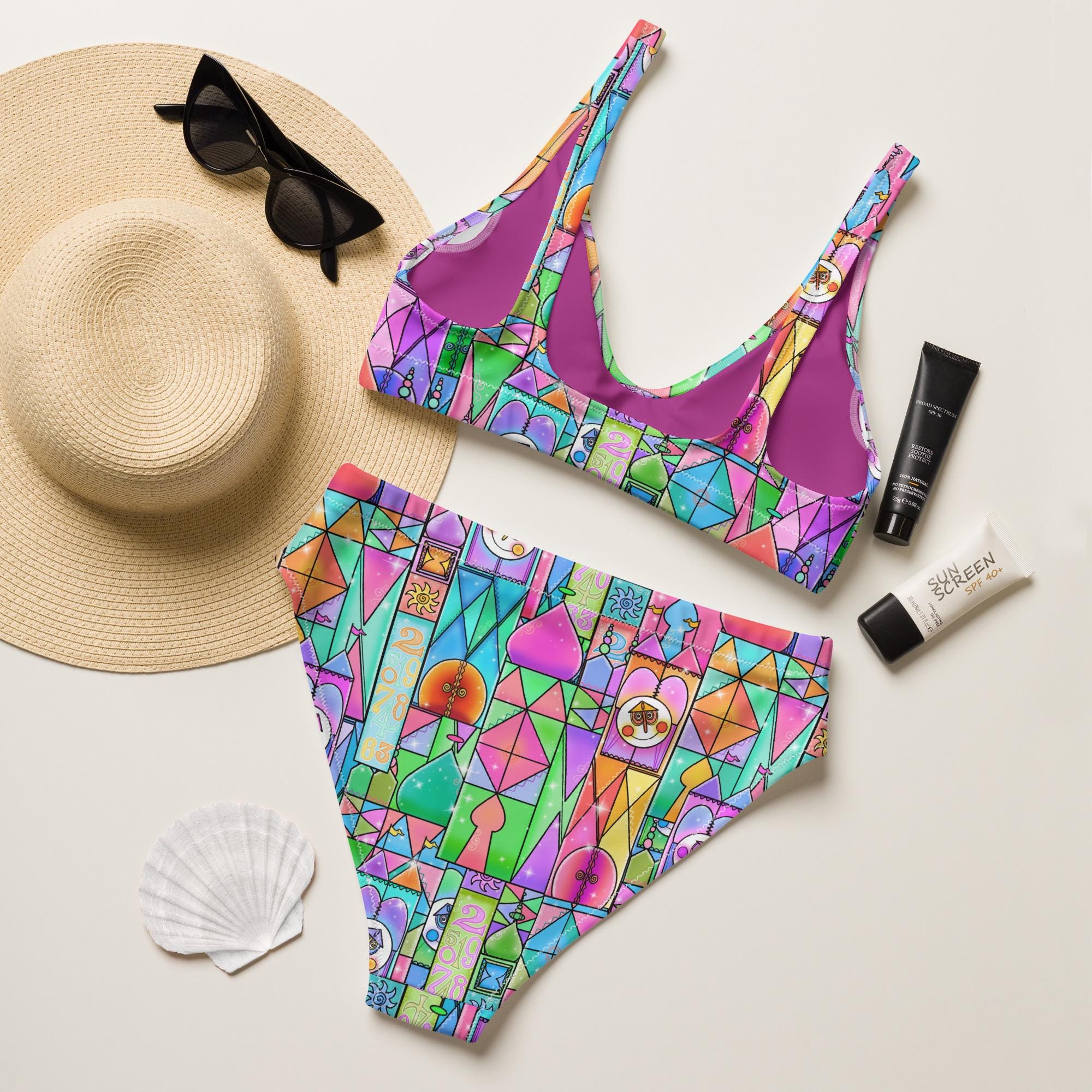 Discover Small World Disney Bikini Set, Pool Party Swimsuit, Epcot Magic Kingdom Animal Kingdom