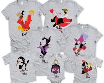 Camisetas grupales "Relajándose como un villano" / Camisetas de villanos de Disney / Camisetas a juego para viajes a Disney / Camisetas Disney coordinadas