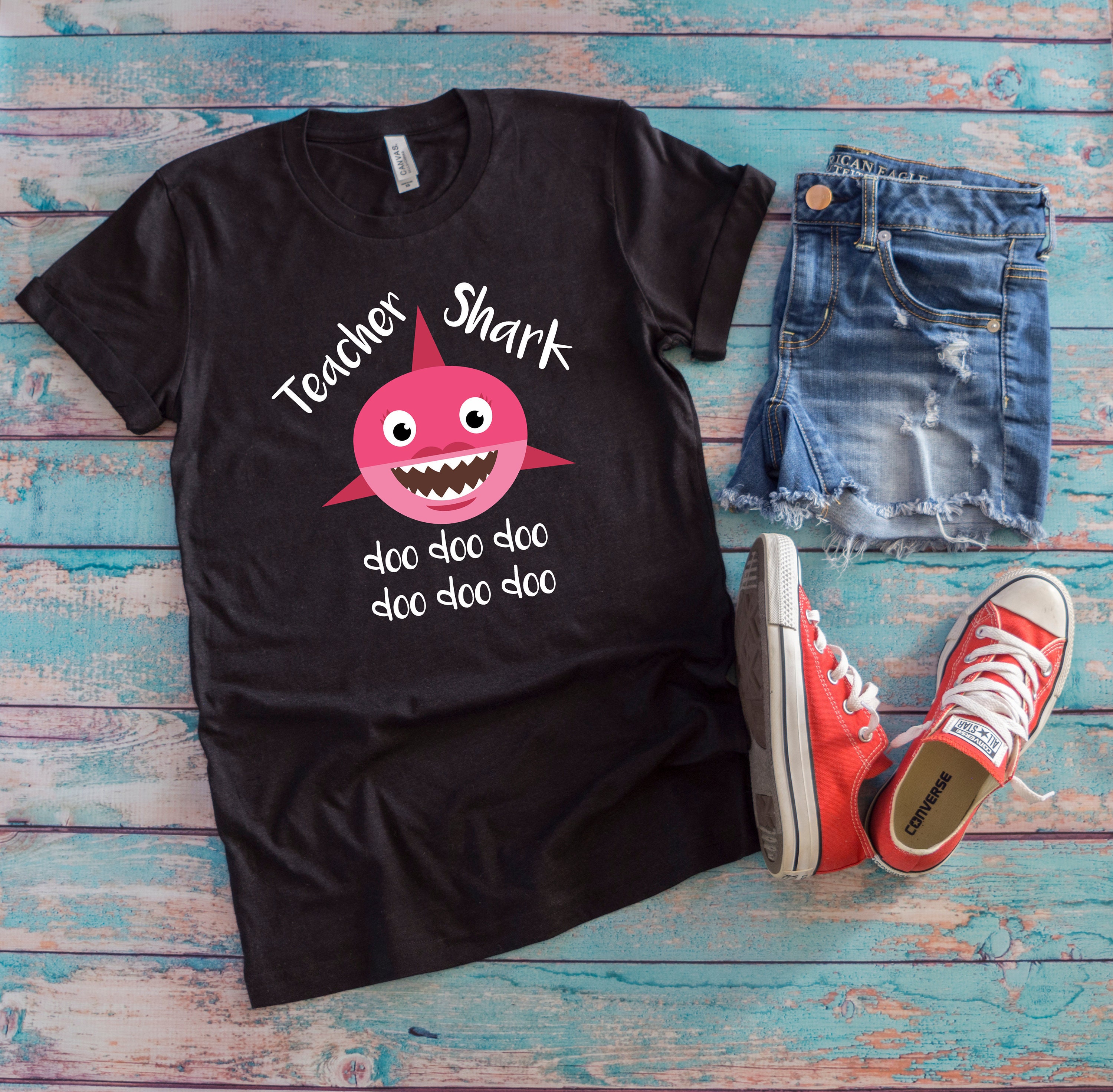 Teacher Shark T-Shirt Doo Doo Doo - Family Gift T-Shirt Teacher Shark T-Shirt Doo Doo Doo - Family Gift T-Shirt