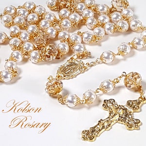 Catholic Wedding Gift Rosary | Swarovski Crystal Pearls and Crystals Rosary | Swarovski Rosary