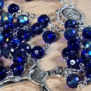 Blue Crystal Rosary Crystal Catholic Rosary Blue