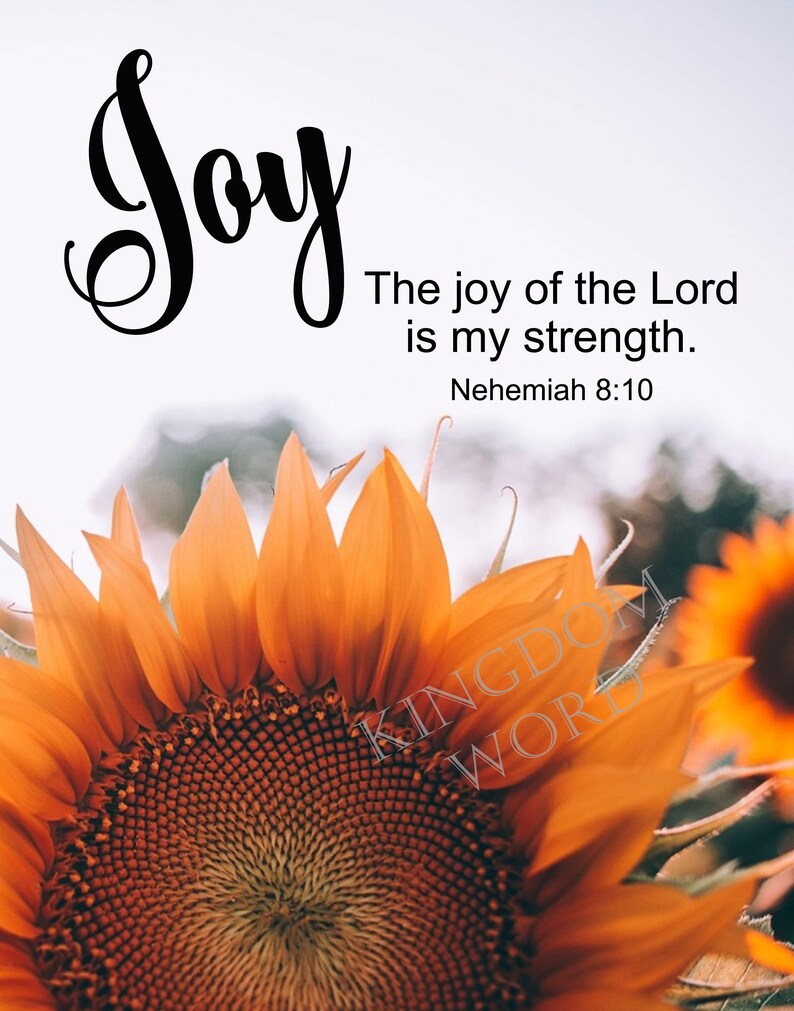 Joy Sunflower Scripture Digital Download Wall Art | Etsy