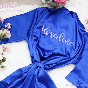 Bridal Party Satin Robes, Bridesmaid Robes, Glitter Robes, Wedding Gift, Personalized Robes, Bride Robe, Bridesmaid Gifts, Royal Satin Robe