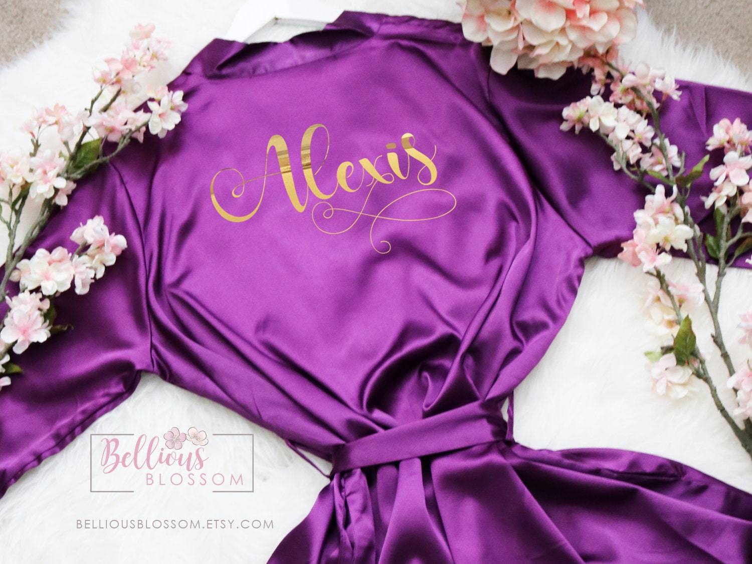 Personalized Satin Robes Bridesmaid Robes Glitter Robes Etsy