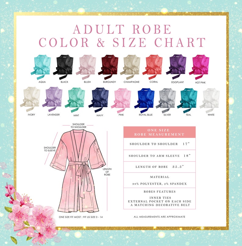 Personalized Satin Robes Bridesmaid Robes Glitter Robes Etsy