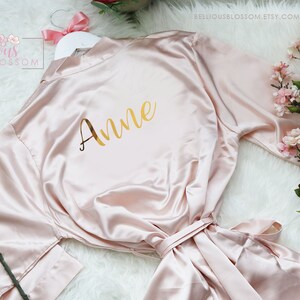 Bridal Party Satin Robes, Bridesmaid Robes, Glitter Robes, Wedding Gift, Personalized Robes, Bride Robe, Bridesmaid Gifts, Blush Robe