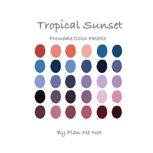 Tropical Sunset- Procreate Color Palette