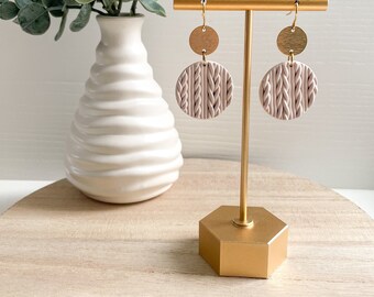 Braided Dangle Earrings | Ivory | Clay