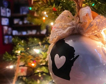 Wisconsin State Pride Glass Ornament