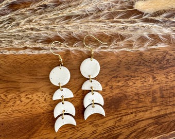 Moon Phases | Earrings | Black | Ivory