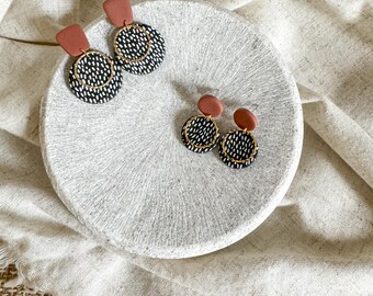 Mini Dottie Circle Dangle Earrings | Black