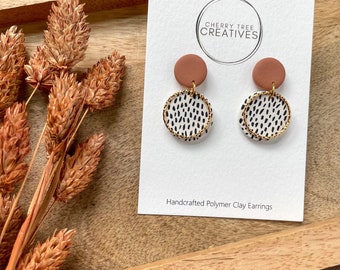 Mini Dottie Circle Dangle Earrings | White