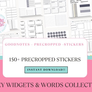 GoodNotes | Pre Cropped Digital Sticker Pack | Great Widget Stickers Collection | Planner Stickers | Digital Planning | Digital Stickers |