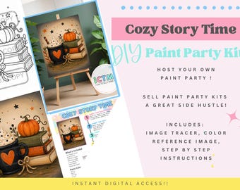 Halloween Black Cat DIY Paint Party Kit | Digital Download | Paint & Sip Printable | Beginner Acrylic Painting | Step-by-Step Instruction