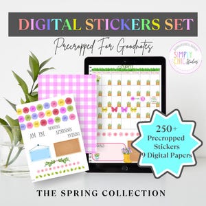 GoodNotes | Pre Cropped Digital Sticker Pack | Spring Stickers Collection | Planner Stickers | Digital Planning | Digital Stickers | PNG