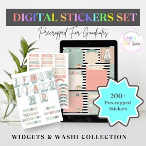 Widgets and Washi Sticker Collection | GoodNotes | Pre Cropped  Sticker Pack | Planner Stickers | Digital Planning | Digital Stickers