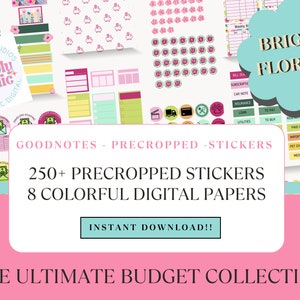 GoodNotes | Pre Cropped Digital Sticker Pack | Budget Stickers Collection | Planner Stickers | Digital Planning | Digital Stickers |