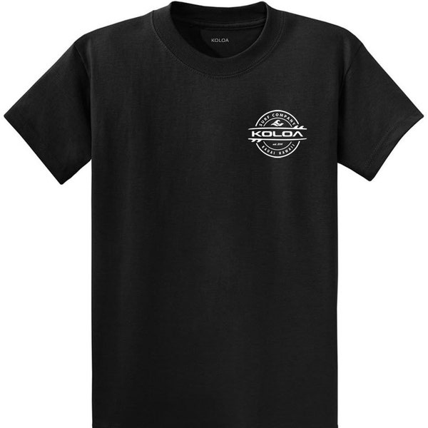 Koloa Surf Co™ Thruster Design Heavyweight 100% Cotton Men's T Shirt, Black/white Thruster Surfboards - Reg, Big and Tall sizes