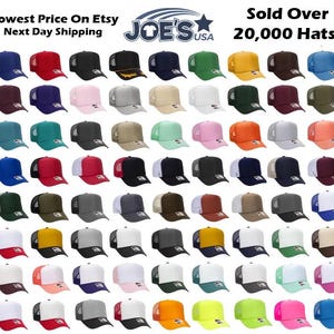 Blank Otto Trucker Hat 5 Panel High Crown Mesh Back Polyester Foam Front Trucker Hat