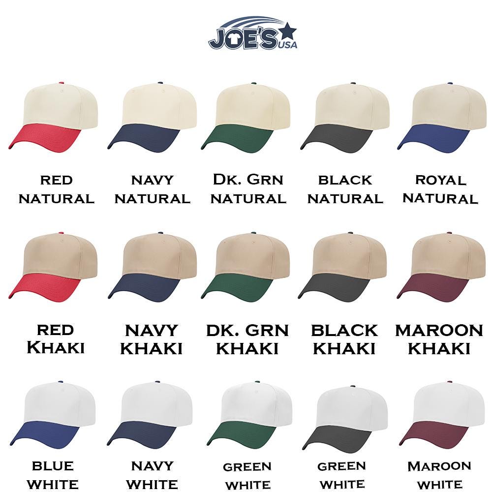 Joe's USA Mid Profile Baseball Cap: Blank 5-Panel Trucker Hat
